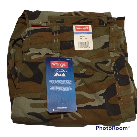NWT Wrangler Outdoor Performance Camouflage Camo Pants Mens Size 34 x 30 M NEW - Picture 8 of 12